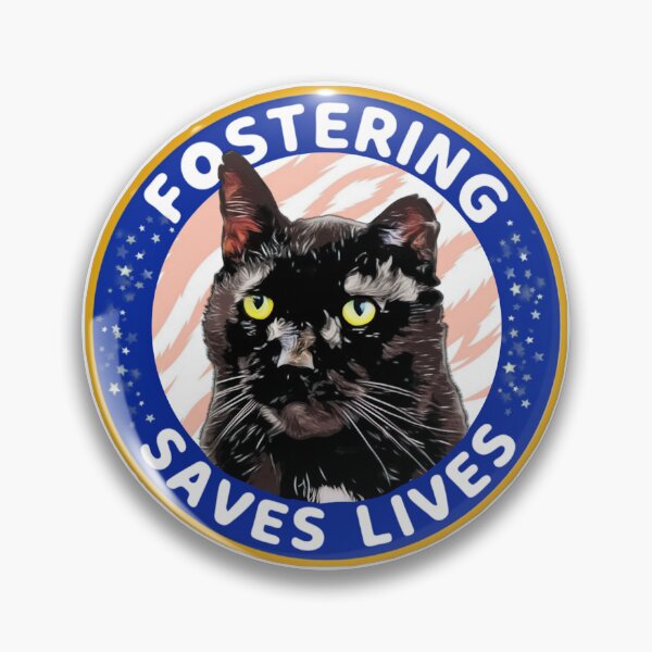 Item preview, Fostering Saves Lives (Black Cat) designed and sold by CatnipCreations.