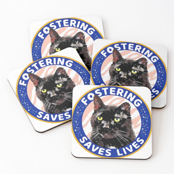 Item preview, Fostering Saves Lives (Black Cat) designed and sold by CatnipCreations.