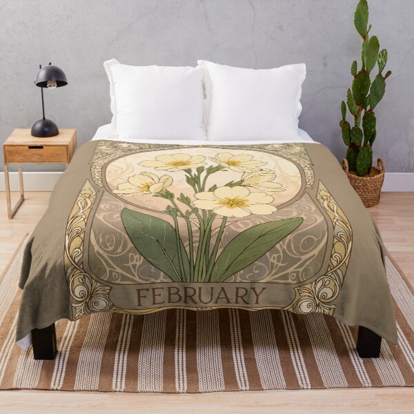 Item preview, Primrose Birthday Flowers February Art Nouveau Style designed and sold by taiche.