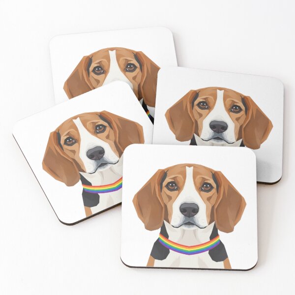 Item preview, Pride Beagle – Rainbow Collar LGBTQ+ Dog Art designed and sold by StateofQueer.
