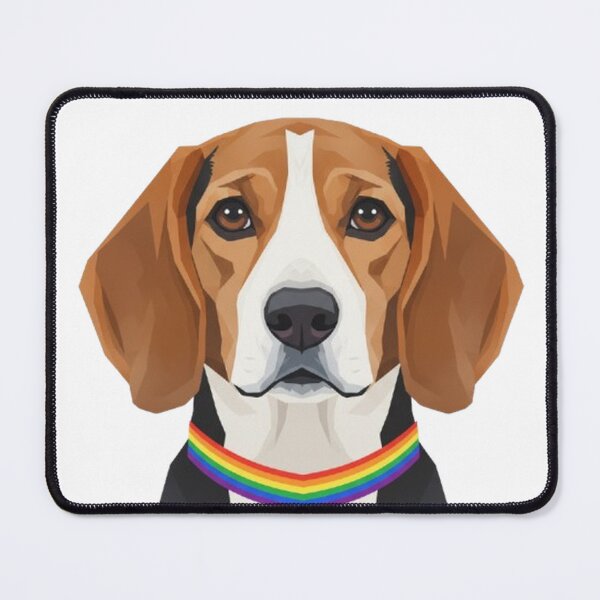 Item preview, Pride Beagle – Rainbow Collar LGBTQ+ Dog Art designed and sold by StateofQueer.