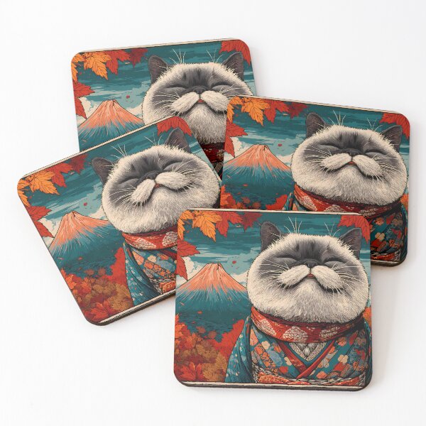 Item preview, Samurai Siamese Cat Wearing Japanese Kimono Robe  designed and sold by scooterbaby.
