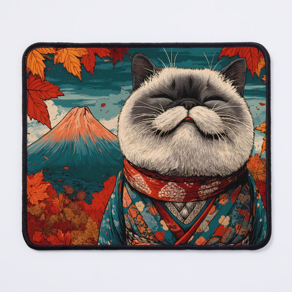 Item preview, Samurai Siamese Cat Wearing Japanese Kimono Robe designed and sold by scooterbaby.