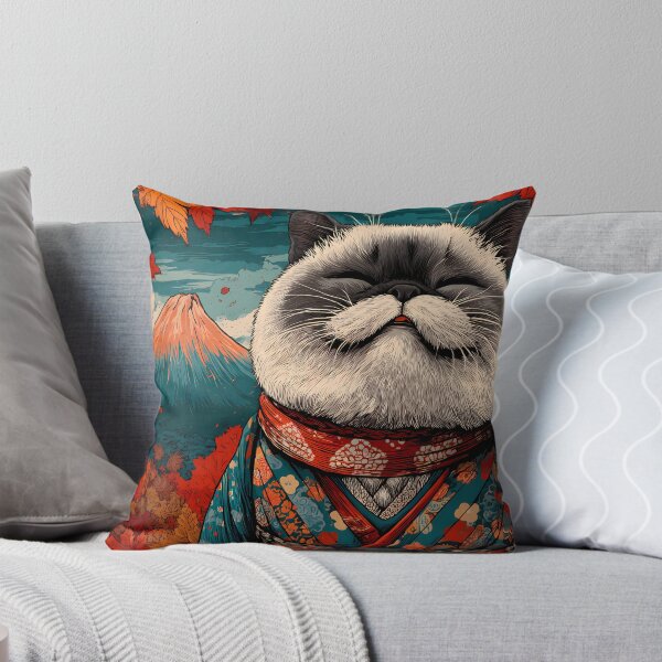 Item preview, Samurai Siamese Cat Wearing Japanese Kimono Robe  designed and sold by scooterbaby.