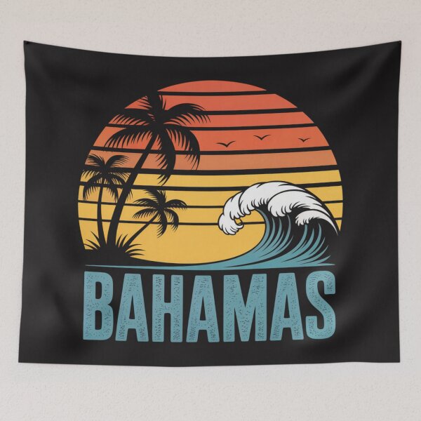 Item preview, Bahamas Beach Summer Vacation Sunset Vintage 70's Retro Nass designed and sold by Clairenity Studio.