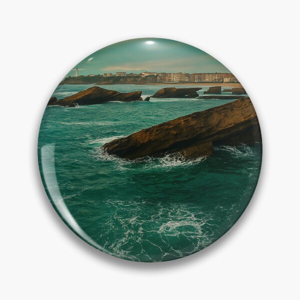 Item preview, Coastal Rocks of Biarritz – Moody Seascape designed and sold by MysticAurora.