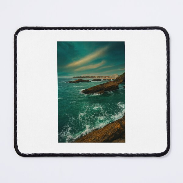 Item preview, Coastal Rocks of Biarritz – Moody Seascape designed and sold by MysticAurora.