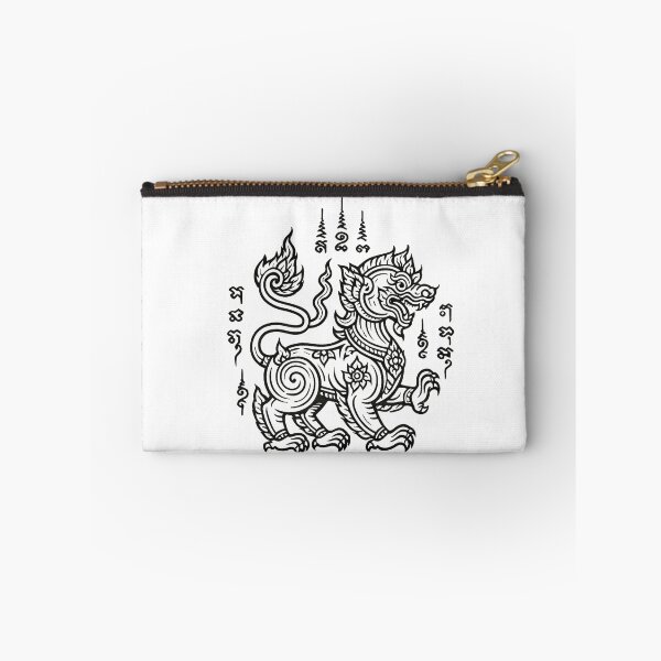 Item preview, Thai Mythical Creature Singha Yantra Line Art | Protective Sacred Tattoo Style designed and sold by Sksticker991.