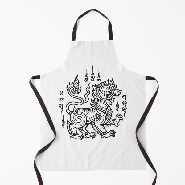 Item preview, Thai Mythical Creature Singha Yantra Line Art | Protective Sacred Tattoo Style designed and sold by Sksticker991.
