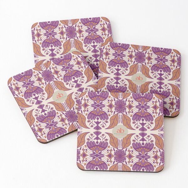 Item preview, Purple brown flower pattern designed and sold by Adriana Bracho.