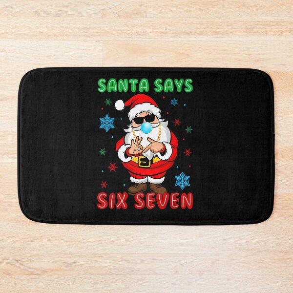 Item preview, Says Happy Six Seven Holiday Santa Retro Claus Bruh Santa designed and sold by ChadnoSmith.