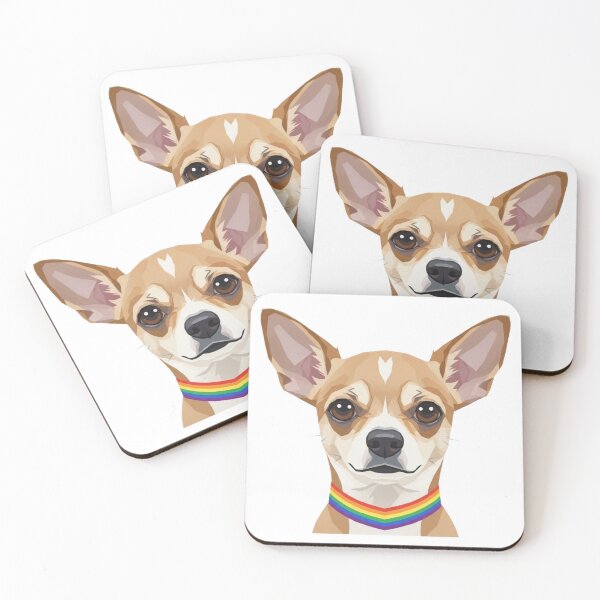 Item preview, Pride Chihuahua – Rainbow Collar LGBTQ+ Dog Art designed and sold by StateofQueer.