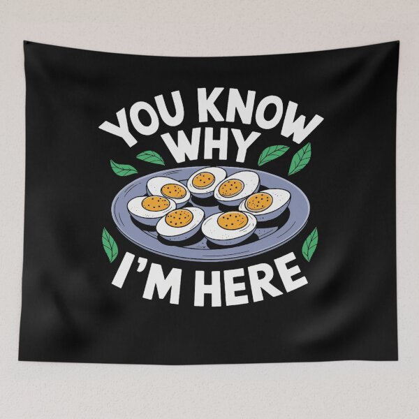Item preview, You For Retro Here Funny Why Thanksgiving Gift Holiday Deviled Know Dinner Egg Egg Lovers Deviled I'm And Fans Humor designed and sold by PAMELANUNZIO.