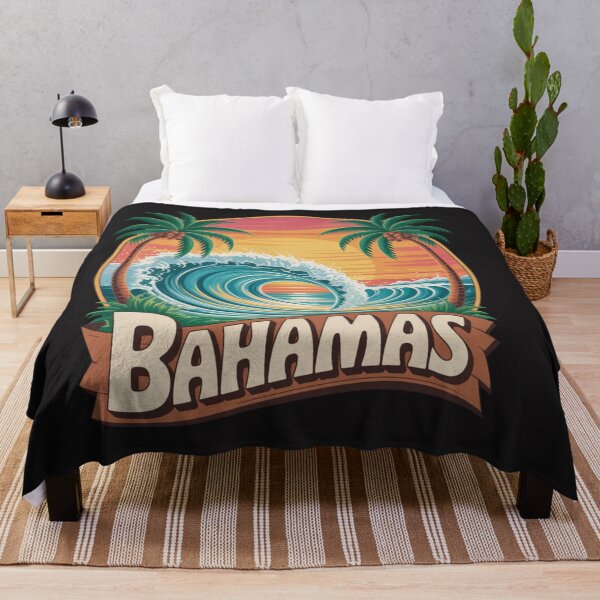 Item preview, Bahamas Beach Summer Vacation Sunset Vintage 70's Retro Nassau designed and sold by Clairenity Studio.