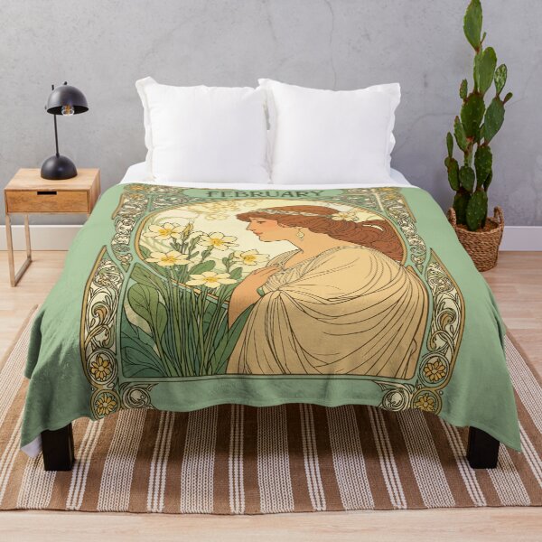 Item preview, Happy February Birthday Primrose Flowers Art Nouveau designed and sold by taiche.