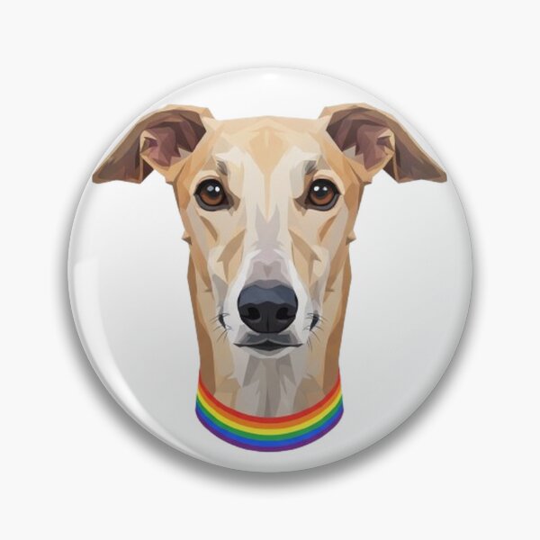 Item preview, Pride Greyhound – Rainbow Collar LGBTQ+ Dog Art designed and sold by StateofQueer.