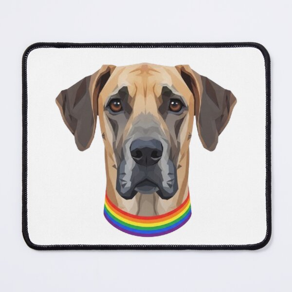 Item preview, Pride Great Dane – Rainbow Collar LGBTQ+ Dog Art designed and sold by StateofQueer.