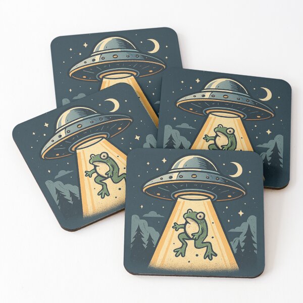 Item preview, UFO Frog Abduction – Cute Cosmic Illustration designed and sold by Papier Atelier Art.