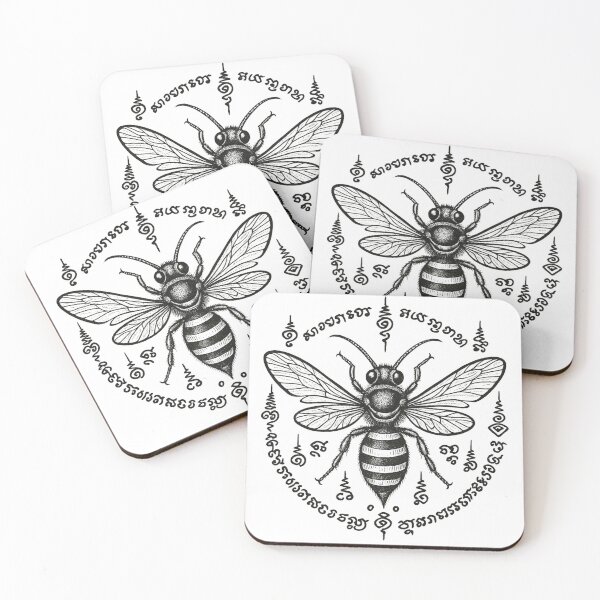 Item preview,  Yant Bee Charm – Sacred Thai Khmer Tattoo Style designed and sold by Sksticker991.