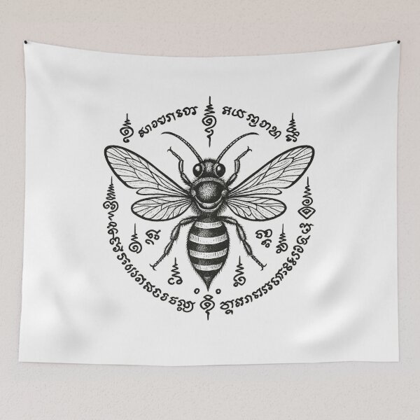 Item preview,  Yant Bee Charm – Sacred Thai Khmer Tattoo Style designed and sold by Sksticker991.