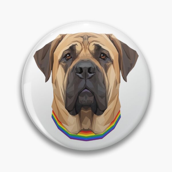 Item preview, Pride Mastiff – Rainbow Collar LGBTQ+ Dog Art designed and sold by StateofQueer.