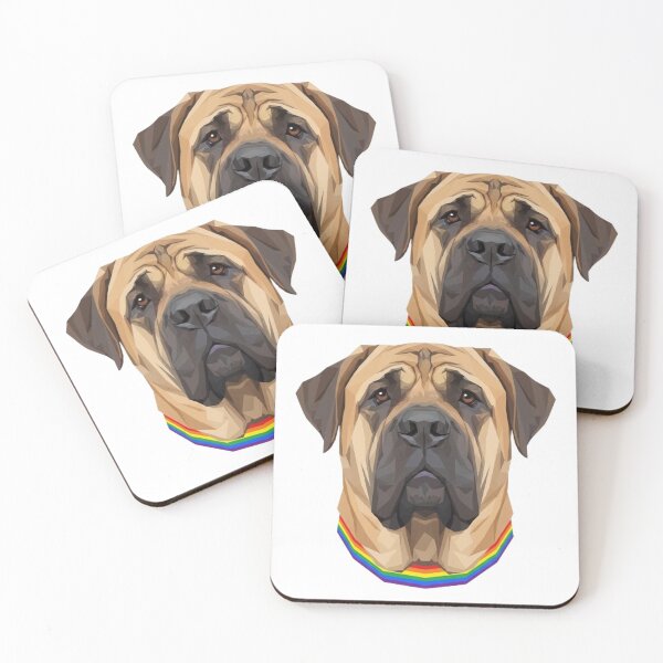 Item preview, Pride Mastiff – Rainbow Collar LGBTQ+ Dog Art designed and sold by StateofQueer.