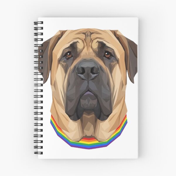 Item preview, Pride Mastiff – Rainbow Collar LGBTQ+ Dog Art designed and sold by StateofQueer.