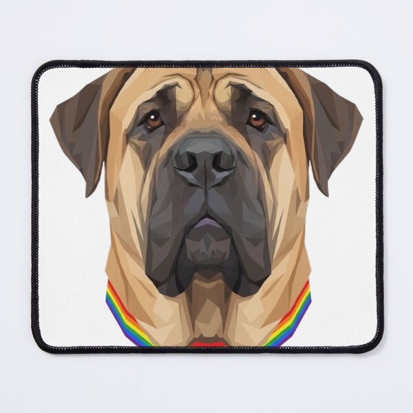 Item preview, Pride Mastiff – Rainbow Collar LGBTQ+ Dog Art designed and sold by StateofQueer.