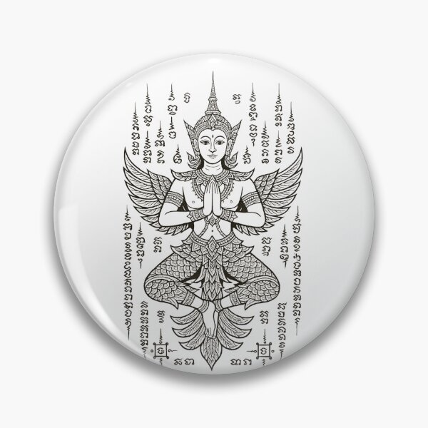 Item preview, Thai Angel Yantra – Winged Deity Sak Yant Design designed and sold by Sksticker991.