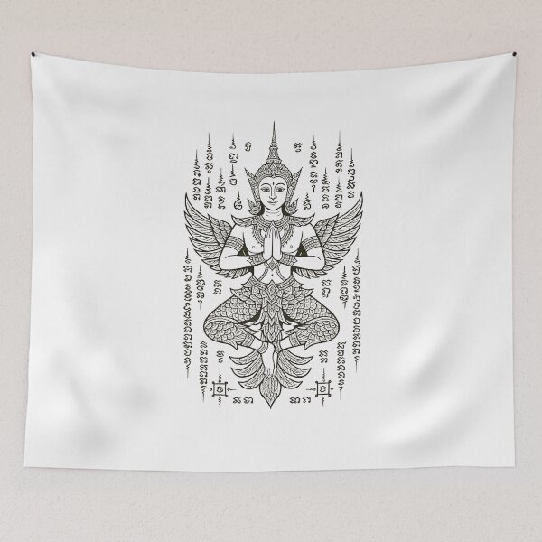 Item preview, Thai Angel Yantra – Winged Deity Sak Yant Design designed and sold by Sksticker991.