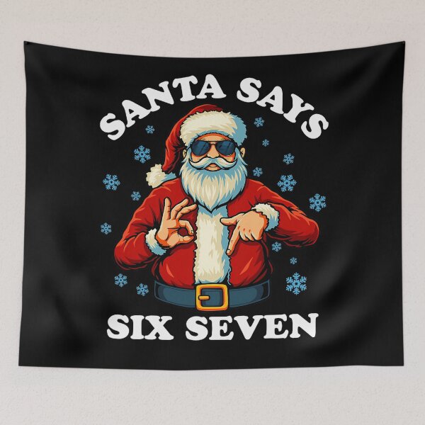 Item preview, Says Holiday Happy Claus Six Seven Bruh Santa Retro Santa designed and sold by ChadnoSmith.