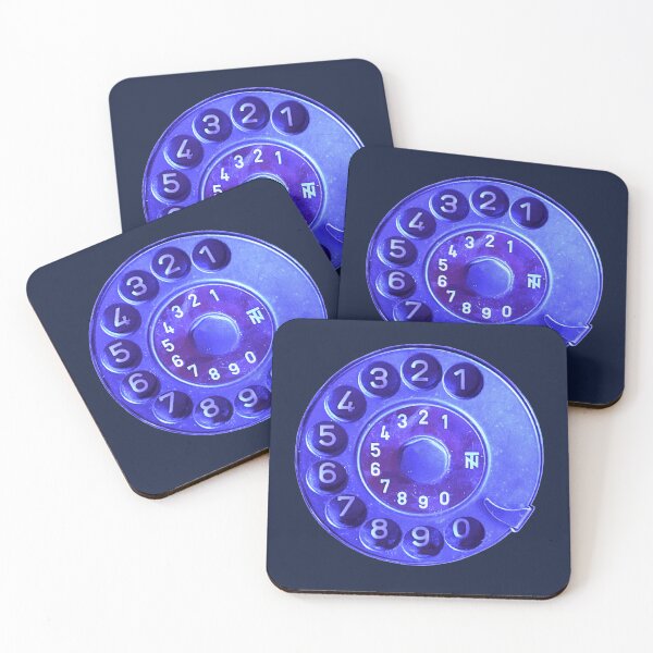 Item preview, Retro phone dial, blue vintage rotary telephone designed and sold by suekieper.