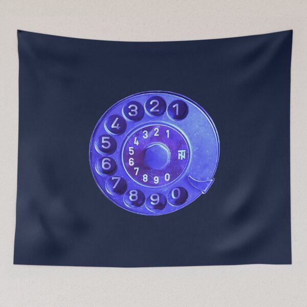 Item preview, Retro phone dial, blue vintage rotary telephone designed and sold by suekieper.