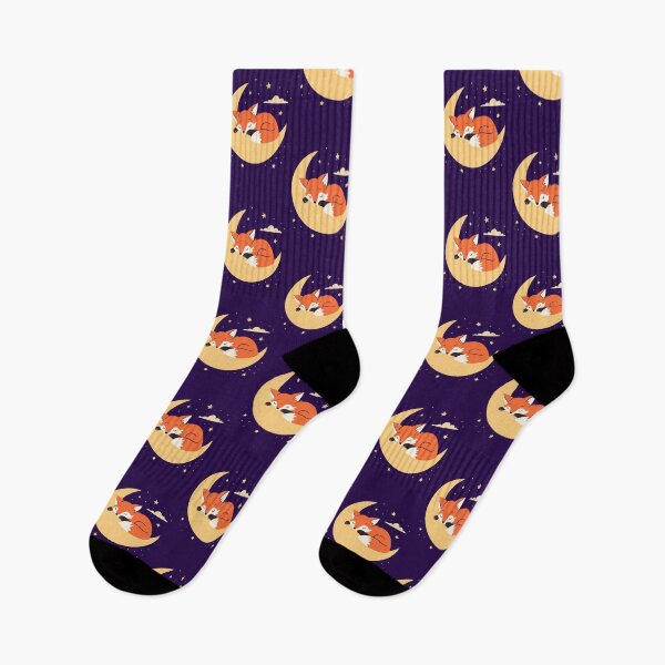Item preview, Sleeping Fox on Crescent Moon Night Sky classic tshirt designed and sold by anandsiva2703.