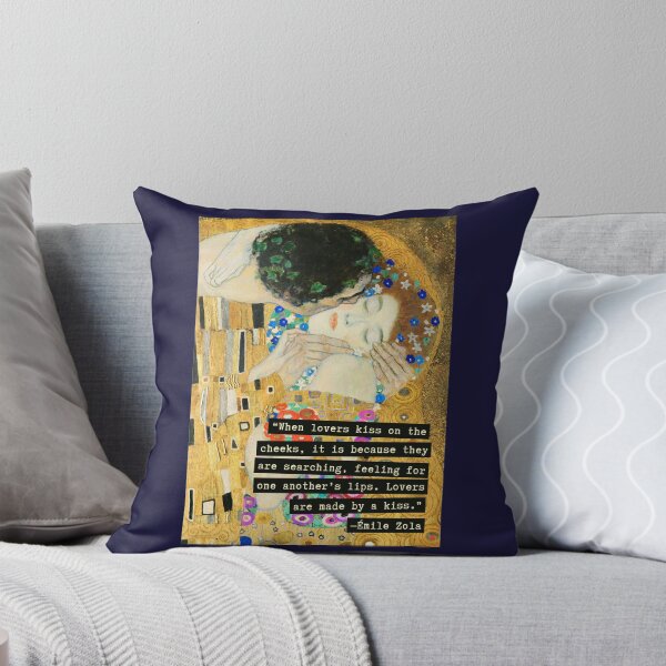 Item preview, Émile Zola quote: When lovers kiss on the cheeks, it is because they are searching, feeling for one another’s lips. Lovers are made by a kiss. designed and sold by artbleed.