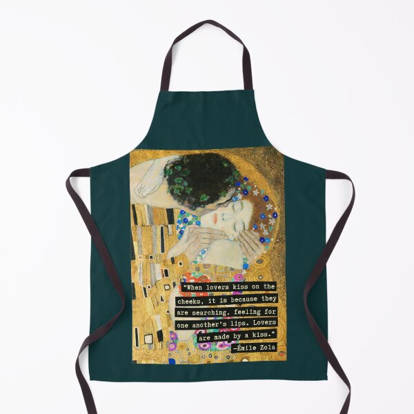 Item preview, Émile Zola quote: When lovers kiss on the cheeks, it is because they are searching, feeling for one another’s lips. Lovers are made by a kiss. designed and sold by artbleed.