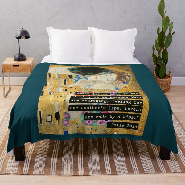 Item preview, Émile Zola quote: When lovers kiss on the cheeks, it is because they are searching, feeling for one another’s lips. Lovers are made by a kiss. designed and sold by artbleed.