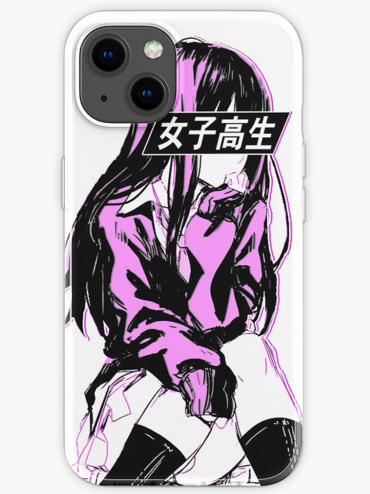 Schoolgirl Pink Sad Anime Japanese Aesthetic Iphone Case For Sale By Poserboy Redbubble