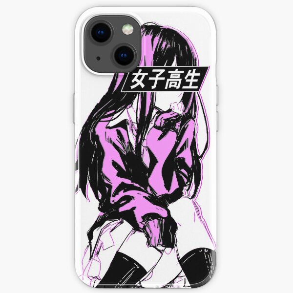 SCHOOLGIRL (Pink) - Sad Anime Japanese Aesthetic iPhone Soft Case