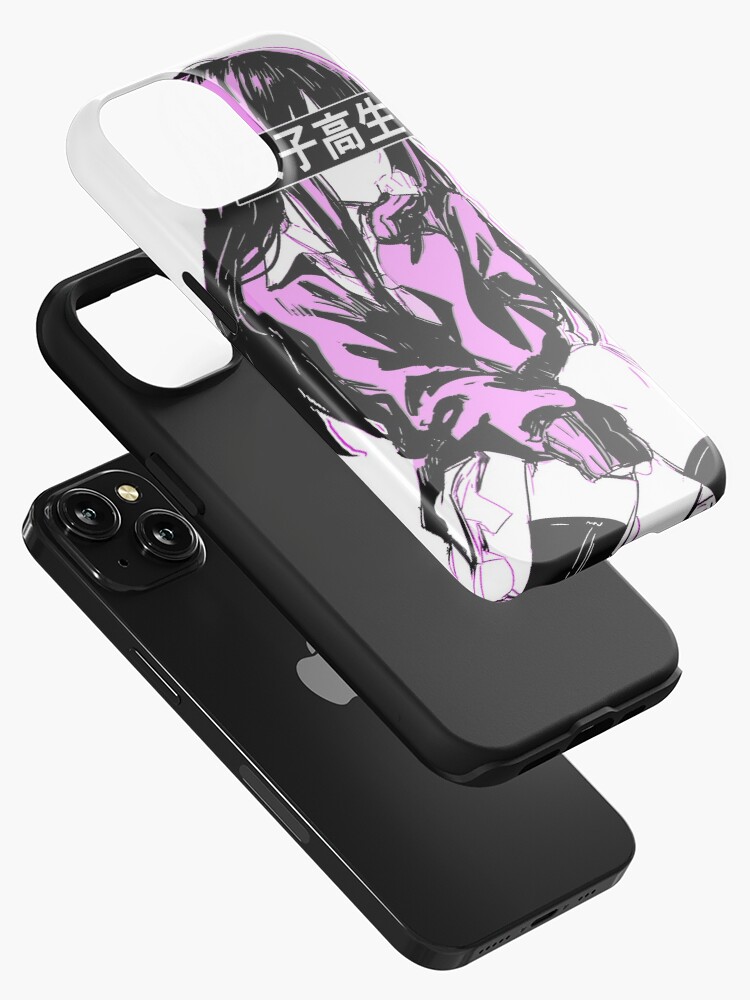 "SCHOOLGIRL (Pink) Sad Anime Japanese Aesthetic" iPhone Case for Sale
