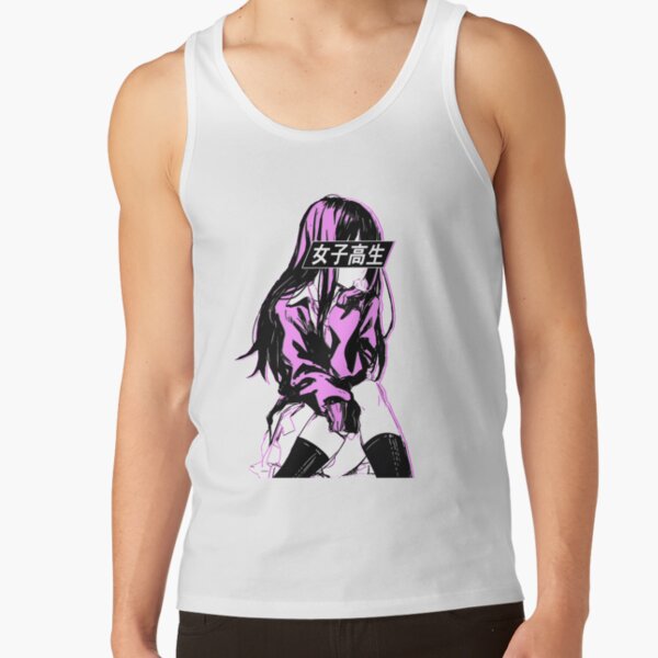SCHOOLGIRL (Pink) - Sad Anime Japanese Aesthetic Tank Top
