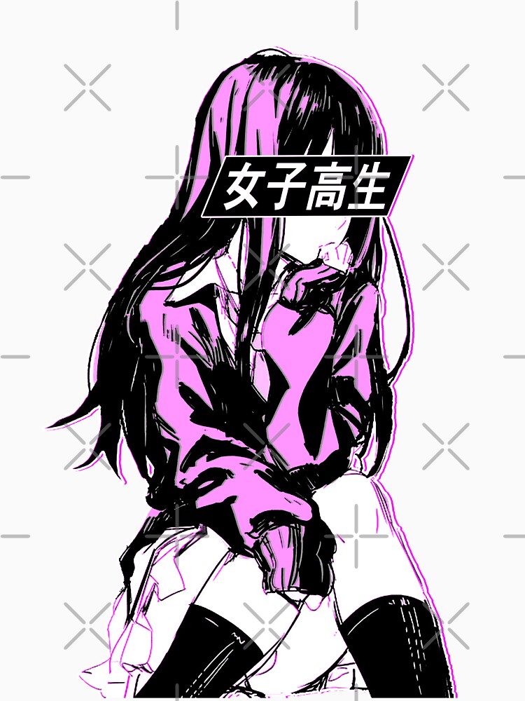 Disover SCHOOLGIRL (Pink) - Sad Anime Japanese Aesthetic | Classic T-Shirt