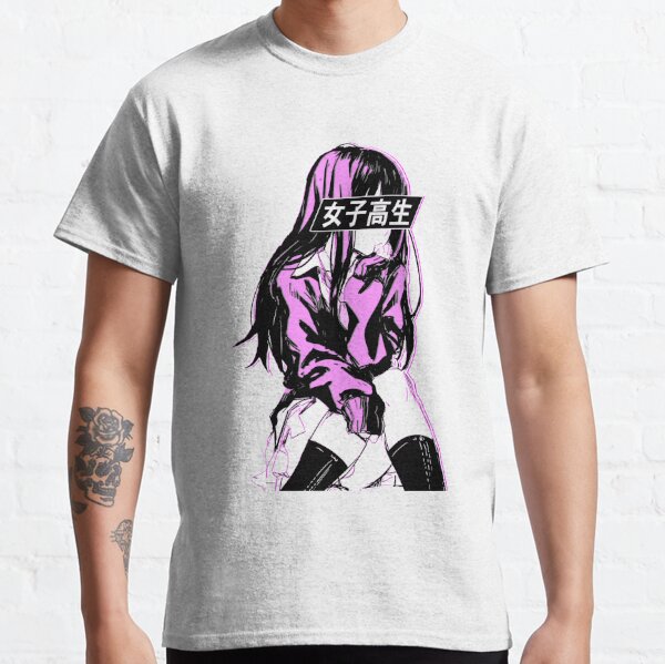 Disover SCHOOLGIRL (Pink) - Sad Anime Japanese Aesthetic | Classic T-Shirt