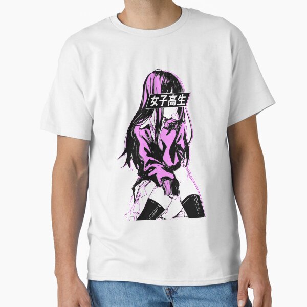 Item preview, SCHOOLGIRL (Pink) - Sad Anime Japanese Aesthetic designed and sold by PoserBoy.