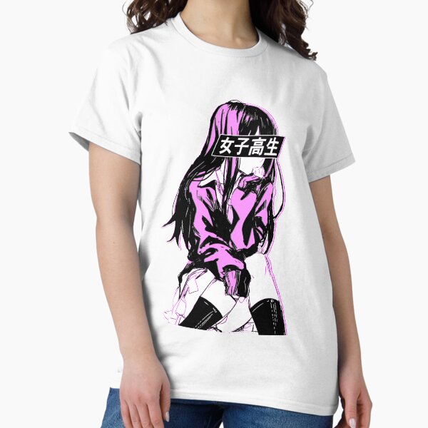 Item preview, SCHOOLGIRL (Pink) - Sad Anime Japanese Aesthetic designed and sold by PoserBoy.