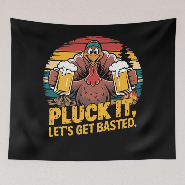 Item preview, Lets Pluck Happy Basted Thanksgiving Holiday Quote Get Vintage It designed and sold by HollyShabero.