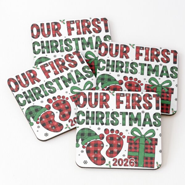 Item preview, Our First Christmas 2026 Buffalo Plaid Baby Feet designed and sold by zoughlal.