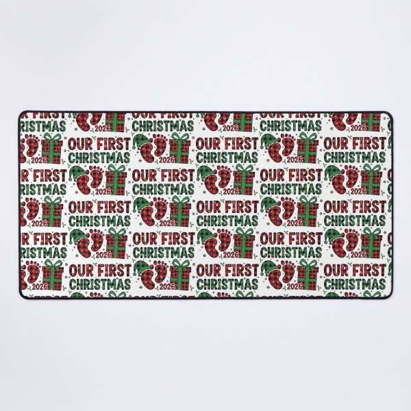 Item preview, Our First Christmas 2026 Buffalo Plaid Baby Feet designed and sold by zoughlal.