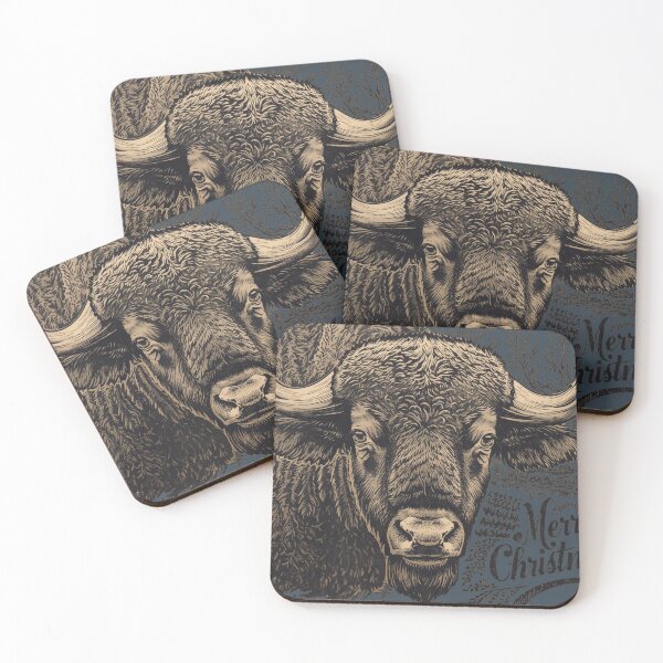 Item preview, Intense Bison Portrait – Wild Christmas Energy Symbolic designed and sold by SavannaStrikes.