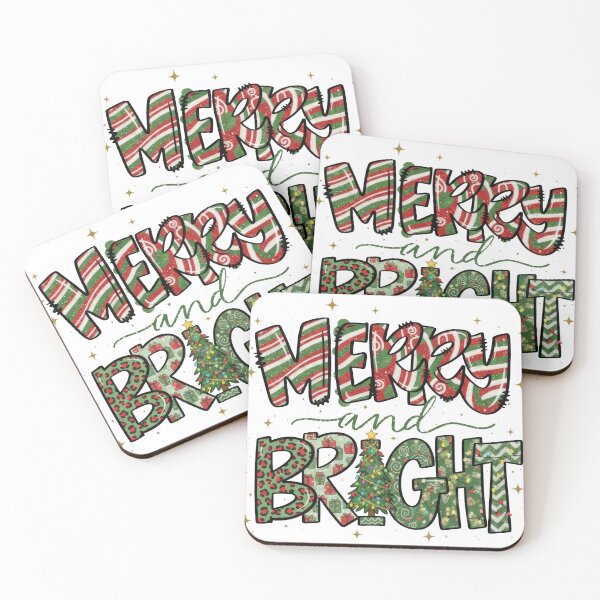 Item preview, Merry And Bright Patterned Typography designed and sold by zoughlal.
